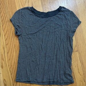 American Eagle Outfitters Black and White Striped Tee